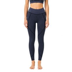 Legginsy treningowe damskie Lacoste. Niebieskie legginsy Lacoste, l, bez wzorów, z dzianiny, z podwyższonym stanem, do biegania. Za 347.00 zł.