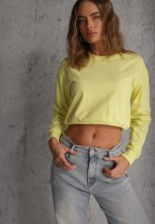 Jasnozielona Bluza z Bawełną ze Ściągaczami przy Rękawach i w Pasie Alberia. Zielone bluzy bez kaptura Renee, l, bez wzorów, z bawełny, bez kaptura. Za 39.99 zł.