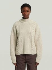 G-Star Wełniany sweter w kolorze beżowym rozmiar: XL. Brązowe swetry G-Star, xl, bez wzorów, z wełny, retro, bez ramiączek. Za 275.45 zł.