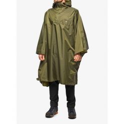 Turystyczna peleryna przeciwdeszczowa Tatonka Cape. Zielone kurtki przeciwdeszczowe Tatonka, bez wzorów, bez kaptura, trekkingowe. Za 315.99 zł.