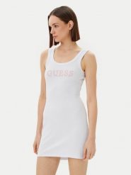 Guess Sukienka codzienna V5GK06 K8RT2 Biały Slim Fit. Białe sukienki Guess, na co dzień, l, z aplikacjami, z wiskozy, bez kołnierzyka, bez ramiączek, proste. Za 179.99 zł.