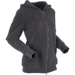 Bluza z polaru "baranek", długi rękaw bonprix szary. Bluzy z kapturem bonprix. Za 79.99 zł.