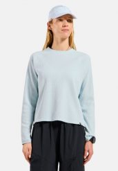 Bluza damska ODLO Mid layer CUBIC. Niebieskie bluzy ODLO, l, bez wzorów, z materiału, bez ramiączek, bez kaptura. Za 269.99 zł.