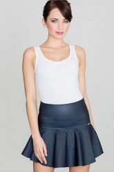 Niebieska Szykowna Mini Spódnica Wykończona Szeroką Falbanką. Niebieskie spódnice Katrus, l, bez wzorów, z elastanu, eleganckie, mini. Za 179.00 zł.