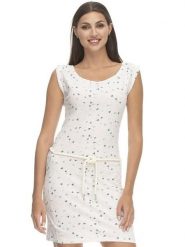 Ragwear Sukienka w kolorze białym rozmiar: XL. Białe sukienki Ragwear, xl, bez wzorów, z bawełny, bez kołnierzyka, bez ramiączek, midi. Za 87.81 zł.