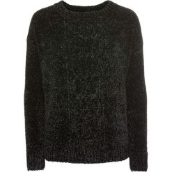 Sweter z szenili bonprix czarny. Czarne swetry bonprix, z wełny, eleganckie. Za 79.99 zł.