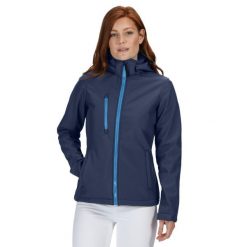 Kurtka Softshellowa Damska Membrana Trójwarstwowa Venturer. Czarne kurtki przejściowe sportowe Regatta, xl, bez wzorów, z materiału, z kapturem. Za 264.99 zł.