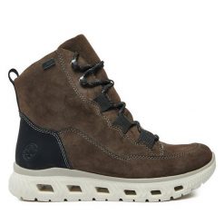 Botki Rieker. Szare botki Rieker, bez wzorów, bez obcasa, na płaskiej podeszwie, bez zapięcia. Za 293.99 zł.