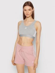 Adidas Biustonosz top Essentials GS1357 Szary. Szare biustonosze sportowe adidas, bez wzorów, z bawełny. Za 89.99 zł.