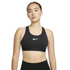 Damski Biustonosz Sportowy Z Logo Femme. Czarne biustonosze sportowe Nike, bez wzorów. Za 76.99 zł.