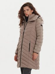 DKNY Kurtka puchowa DLEMPN46 Beżowy Slim Fit. Brązowe kurtki DKNY, s, bez wzorów, z puchu, bez kaptura. Za 569.99 zł.