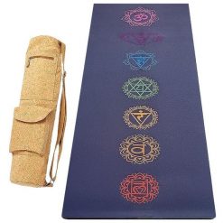 Antypoślizgowa mata do jogi Comfort 5mm, guma-mikrofibra +Torba z korka 7 czakr. Brązowe torby sportowe ACHAMANA, bez wzorów, z bawełny, na ramię, duże. Za 550.00 zł.