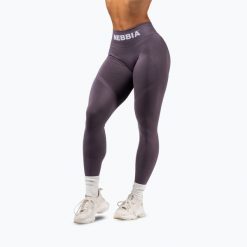 Legginsy treningowe damskie NEBBIA Flow Seamless Push-Up. Szare legginsy Nebbia, bez wzorów, z elastanu. Za 219.99 zł.