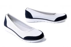 FILIPPO DP4524/25 WH NV biały/granatowy, baleriny damskie. Białe baleriny Filippo, bez wzorów, bez obcasa, bez zapięcia. Za 164.90 zł.