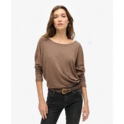Koszulka z długim rękawem z dzianiny. Brązowe bielizna termoaktywna damska Superdry, bez wzorów, z dzianiny, bez ramiączek. W wyprzedaży za 157.95 zł.