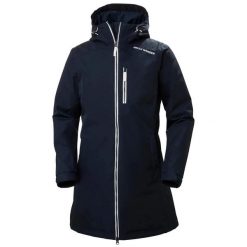Damska kurtka wodoodporna Helly Hansen long belfast winter. Niebieskie kurtki przeciwdeszczowe Helly Hansen, na zimę, m, bez wzorów, z materiału, bez kaptura, trekkingowe. Za 774.05 zł.