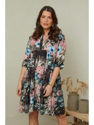 Curvy Lady Sukienka w kolorze czarnym ze wzorem rozmiar: 44/46. Czarne sukienki Curvy Lady, bez wzorów, z wiskozy, klasyczne, bez kołnierzyka, bez ramiączek, midi. Za 83.42 zł.