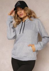 Jasnoszara Bluza z Kapturem i Kieszenią i Polarowym Wykończeniem Dafenna. Szare bluzy Renee, xl, bez wzorów, z polaru, bez ramiączek, z kapturem. W wyprzedaży za 63.99 zł.