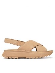 Clarks Sandały DashLite Wish 26185883 Beżowy. Brązowe sandały Clarks, bez wzorów, ze skóry, bez obcasa, na płaskiej podeszwie, bez zapięcia. Za 389.99 zł.