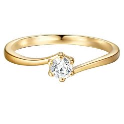 Trilani Pierscionek aus Sterling Silber in Gelbgold mit Zirkonia Pierścionki 1 ct Damski. Białe pierścionki Trilani, z cyrkonią, pozłacane. Za 209.99 zł.