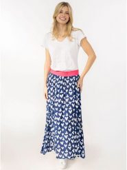 Zwillingsherz Spódnica "Hearts Allover" w kolorze niebieskim rozmiar: L/XL. Niebieskie spódnice Zwillingsherz, na co dzień, l, bez wzorów, z wiskozy, maxi, proste. Za 118.56 zł.