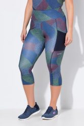 Damskie Legginsy funkcyjne 3/4 szybkoschnące. Niebieskie legginsy Ulla Popken, bez wzorów, z elastanu, sportowe. Za 191.99 zł.