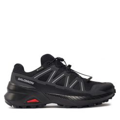 Buty do biegania Salomon. Czarne buty do biegania Salomon, bez wzorów, z gore-texu, bez zapięcia, do biegania, salomon speedcross, gore-tex. Za 449.99 zł.