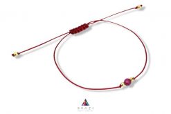 Bransoletka Szczęścia Rubin. Czerwone bransoletki Brazi druse jewelry, z rubinem, srebrne. Za 59.00 zł.