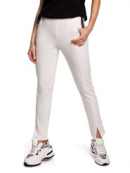 Made of emotion Spodnie w kolorze kremowym rozmiar: L. Brązowe spodnie materiałowe Made Of Emotion, bez wzorów, z materiału. Za 129.99 zł.