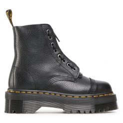 Trapery Dr. Martens. Czarne traperki Dr Martens, bez wzorów, bez obcasa, bez zapięcia. Za 859.99 zł.