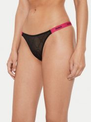 Hugo Stringi 50520237 Czarny. Czarne stringi Hugo, bez wzorów, z syntetyku. Za 119.99 zł.