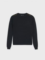 Wiskozowy sweter - czarny. Czarne swetry Sinsay, l, bez wzorów, z wiskozy, bez ramiączek. Za 39.99 zł.