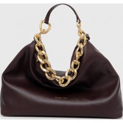 Patrizia Pepe torebka kolor fioletowy. Fioletowe shopper bag Patrizia Pepe, bez wzorów, z włókna, na ramię, bez dodatków. Za 989.99 zł.