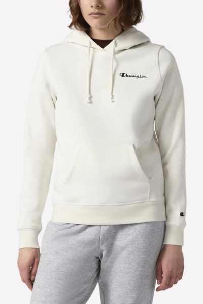 Bluza damska Champion Hooded Sweatshirt kremowa. Brązowe bluzy Champion, l, bez wzorów, z bawełny, sportowe, bez ramiączek, z kapturem. Za 203.99 zł.