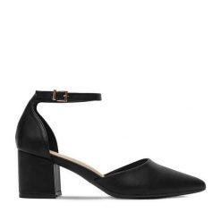 Czółenka JENNY. Czarne czółenka Jenny, bez wzorów, bez obcasa, bez zapięcia. Za 129.99 zł.