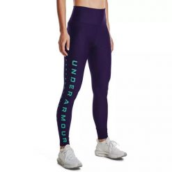 Legginsy damskie Under Armour HG Armour Branded Legging. Fioletowe legginsy Under Armour, bez wzorów. Za 149.99 zł.