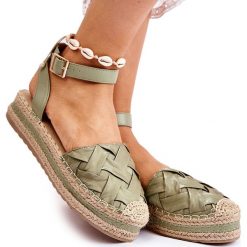 WS1 Damskie Espadryle Sandały Na Platformie Zielone Susane. Zielone sandały WS1, bez wzorów, z gumy, boho, bez obcasa, na platformie, bez zapięcia. Za 89.00 zł.