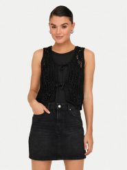 ONLY Top Lizzy 15343882 Czarny Regular Fit. Czarne topy ONLY, l, bez wzorów, z syntetyku, bez kołnierzyka, bez ramiączek. Za 79.99 zł.