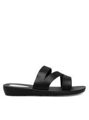 JENNY Klapki WFA2743-1 Czarny. Czarne klapki Jenny, bez wzorów, z syntetyku, bez obcasa, bez zapięcia. Za 39.99 zł.