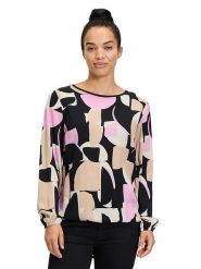 BETTY & CO Bluzka w kolorze szarobrązowo-czarno-jasnoróżowym rozmiar: 44. Brązowe bluzki Betty & Co, bez wzorów, z wiskozy, bez kołnierzyka, bez ramiączek. Za 78.66 zł.