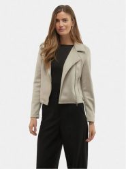 Vero Moda Kurtka z imitacji skóry Jose 10300938 Szary Regular Fit. Szare kurtki Vero Moda, m, bez wzorów, ze skóry, bez kaptura. Za 139.99 zł.