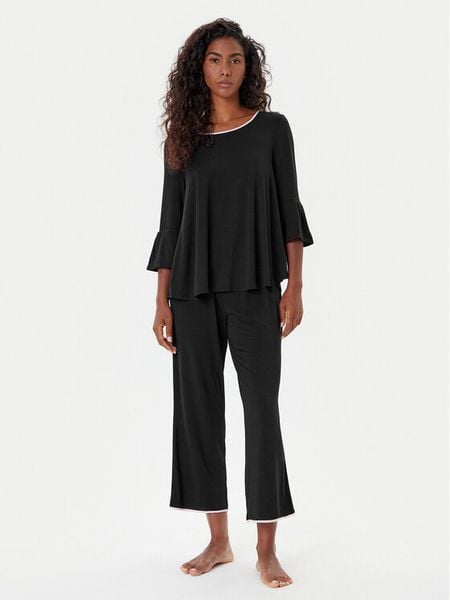 Kate Spade Piżama KSI01506 Czarny Regular Fit. Czarne piżamy Kate Spade, s, bez wzorów, bez kołnierzyka, bez ramiączek. Za 409.99 zł.