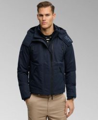Superdry Kurtka Hooded Microfibre Arctic Windcheater — DWR. Niebieskie kurtki Superdry, m, bez wzorów, z elastanu, bez kaptura. Za 527.10 zł.