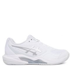 Buty do tenisa Asics. Białe buty treningowe ASICS, bez wzorów, bez zapięcia, tenisowe. Za 309.99 zł.
