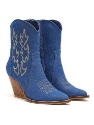 Bellucci Botki w kolorze niebieskim rozmiar: 39. Niebieskie botki Bellucci, bez wzorów, eleganckie, bez obcasa, bez zapięcia. Za 155.49 zł.