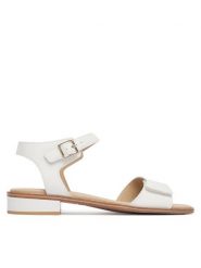 Caprice Sandały 9-28202-44 Biały. Białe sandały Caprice, bez wzorów, ze skóry, bez obcasa, na słupku, bez zapięcia. Za 235.99 zł.