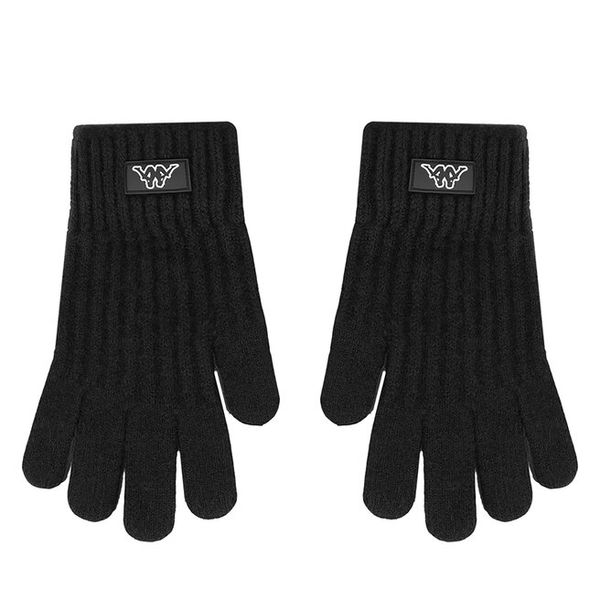 Rękawiczki Kappa. Czarne rękawiczki Kappa, bez wzorów, z dzianiny. Za 39.99 zł.