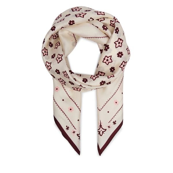 Chusta jedwabna Coach. Białe chusty Coach, bez wzorów, z jedwabiu. Za 399.99 zł.