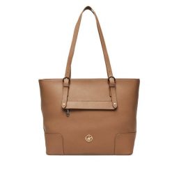 Torebka Beverly Hills Polo Club. Brązowe shopper bag Beverly Hills Polo Club, bez wzorów, bez dodatków. Za 249.99 zł.