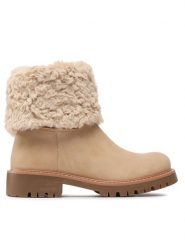 Jenny Fairy Trapery WS5628-08 Beżowy. Brązowe traperki Jenny Fairy, bez wzorów, ze skóry, bez obcasa, bez zapięcia. Za 179.99 zł.